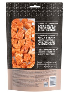 Мнямс - Лакомство для собак кубики из мяса утки c треской 100 г