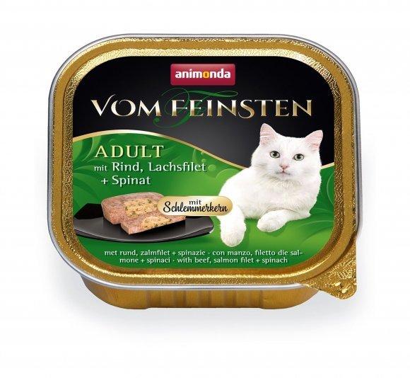 Animonda Vom Feinsten Adult - Консервы для взрослых кошек с говядиной, филе лосося и шпинатом 100гр