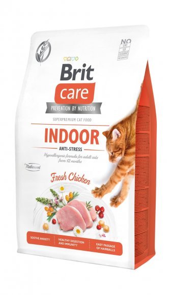 Brit Care Indoor AntiStress - Сухой корм для домашних кошек, с цыпленком