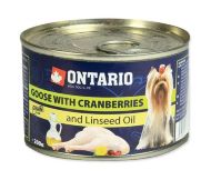 Ontario Mini Goose & Cranberries – Консервы для собак малых пород с гусем и клюквой