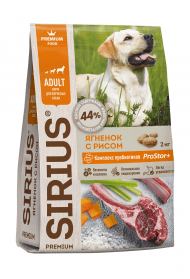 Sirius - Сухой корм для взрослых собак, ягненок с рисом