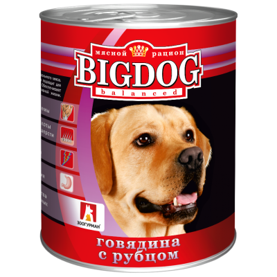 Зоогурман - Big Dog - Консервы для собак, Говядина с рубцом 850 гр