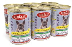 Berkley (Беркли) - №1 - Консервы для собак, паштет из Индейки со Спельтой, 400 гр