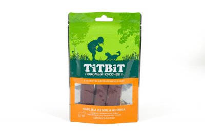 TitBit - Нарезка из мяса ягненка для маленьких собак 50гр TitBit - Нарезка из мяса ягненка для маленьких собак 50гр