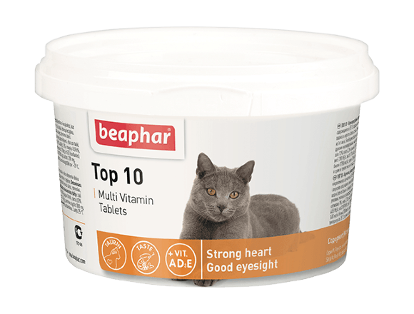 9961.580 Beaphar Top 10 For Cats - vitamini dlya koshek s tayrinom kypit v zoomagazine «PetXP» Beaphar Top 10 For Cats - витамины для кошек с таурином
