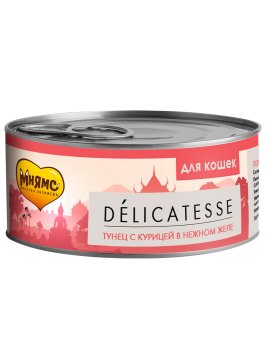 Мнямс - Консервы для кошек Тунец с курицей в нежном желе 70 г