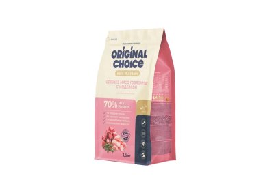 Original Choice - Сухой полнорационный корм для собак мелких пород, со свежим мясом Говядины с Индейкой ( Mini)