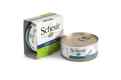 Schesir - Консервы для щенков с цыпленком и алоэ 150гр