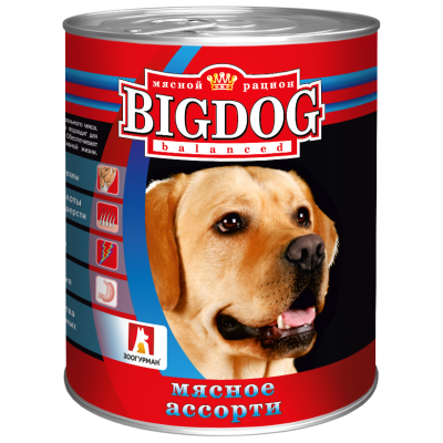 Зоогурман - Big Dog - Консервы для собак, Мясное ассорти 850 гр Зоогурман - Big Dog - Консервы для собак, Мясное ассорти 850 гр