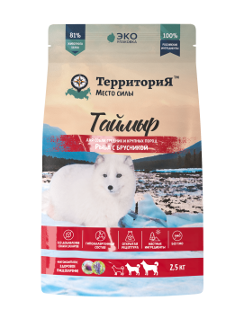 ТерриториЯ &amp;quot;Таймыр&amp;quot; - Сухой корм для взрослых собак средних и крупных пород, с Рыбой и Брусникой