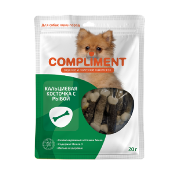 Compliment - Лакомство для собак мини пород, Кальцевые косточки с Рыбой