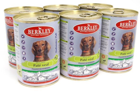 Berkley (Беркли) - №2 - Консервы для собак, паштет из телятины 400гр