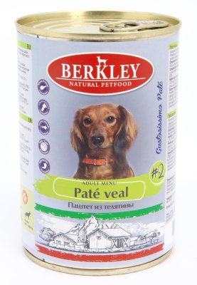 Berkley (Беркли) - №2 - Консервы для собак, паштет из телятины 400гр Berkley (Беркли) - №2 - Консервы для собак, паштет из телятины 400гр