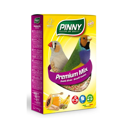 PINNY PM - Полнорационный корм для экзотических птиц, с Фруктами, Бисквитом и Витаминами, 800 гр