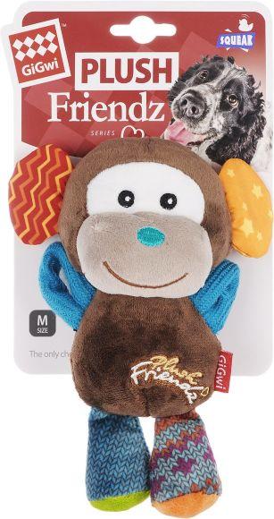 GiGwi - Плюшева игрушка обезьянка с пищалкой, 16*14 см
