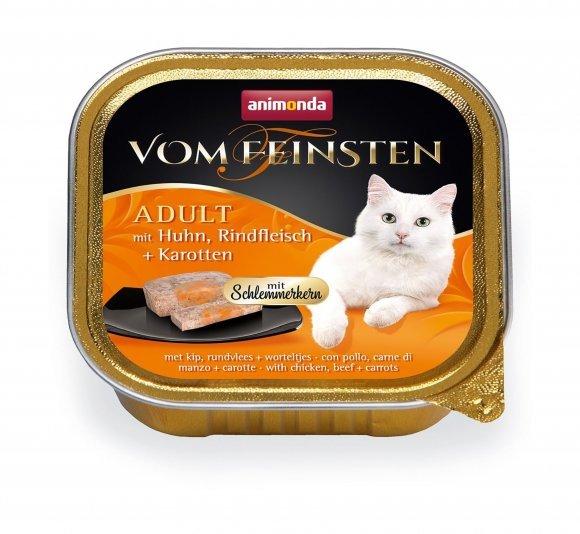Animonda Vom Feinsten Adult - Консервы для взрослых кошек с курицей, говядиной и морковью для кошек 100гр
