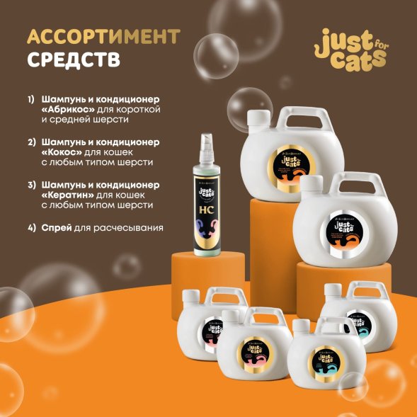 Iv San Bernard Just for Cats Apricot — шампунь для короткой и средней шерсти