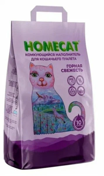 Homecat - Горная свежесть комкующийся наполнитель для кошачьих туалетов 10л