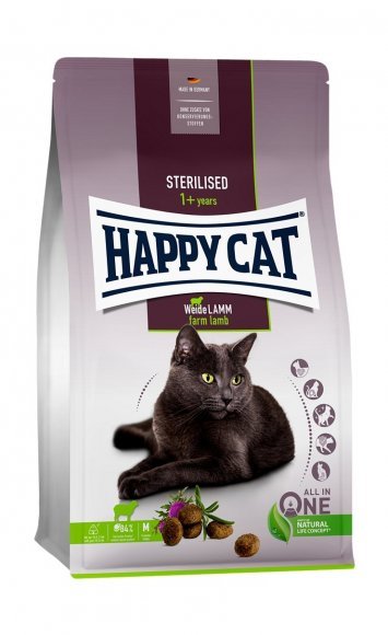 Happy cat - Сухой корм для стерилизованных кошек Пастбищный Ягненок