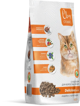 Clan Classic Delicious - Сухой корм для кошек, индейка и белая рыба