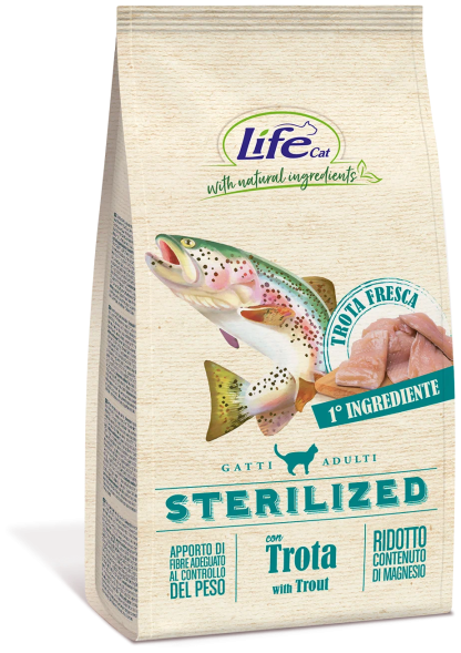 LifeCat Sterilized - Сухой корм для стерилизованных кошек, со свежей Форелью