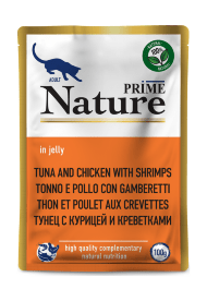 Prime Nature - Паучи для кошек, Тунец с курицей в желе 100гр