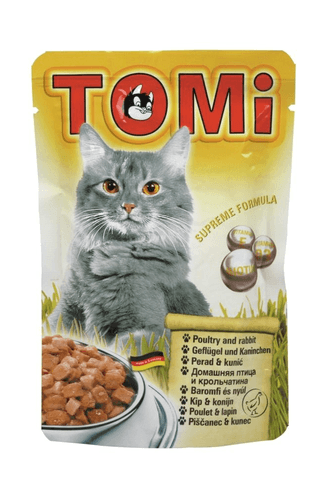 ToMi - Кусочки в соусе для взрослых кошек с птицей и кроликом 100 гр