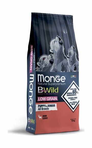 Monge Dog BWild Low Grain Puppy & Junior - Низкозерновой корм из мяса оленя для щенков всех пород