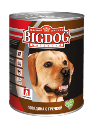 Зоогурман Big Dog - Консервы для собак, Говядина с гречкой 850 гр