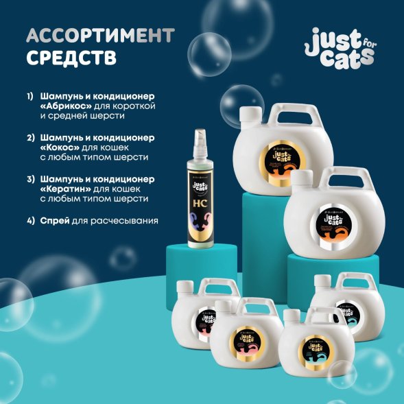 Iv San Bernard Just for Cats Coconut — успокаивающий кондиционер для любого типа шерсти