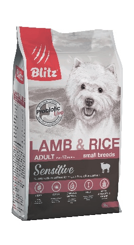 Blitz Adult - Сухой корм для взрослых собак мелких пород, ягненок и рис