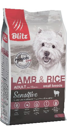 Blitz Adult - Сухой корм для взрослых собак мелких пород, ягненок и рис