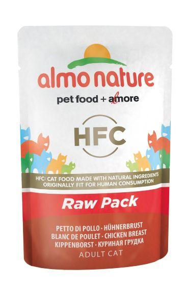 Almo Nature HFC Raw Pack - Паучи 75% мяса для кошек "Куриная грудка" 55гр