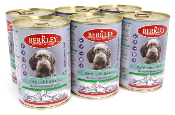 Berkley (Беркли) - №4 - Консервы для собак, паштет из кролика с рисом 400гр