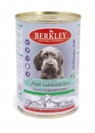 Berkley №4 - Консервы для собак, паштет из кролика с рисом 400гр