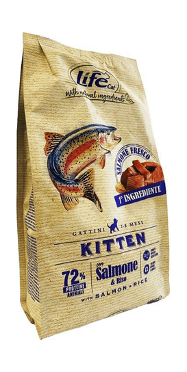 37739.580 LifeCat Kitten Salmon - Syhoi korm dlya kotyat, so svejim Lososem kypit v zoomagazine «PetXP» LifeCat Kitten Salmon - Сухой корм для котят, со свежим Лососем