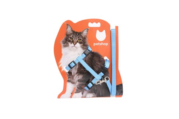 PetSHOP - Шлейка для кошек с поводком, 120 см
