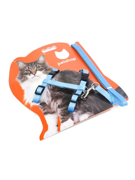PetSHOP - Шлейка для кошек с поводком, 120 см