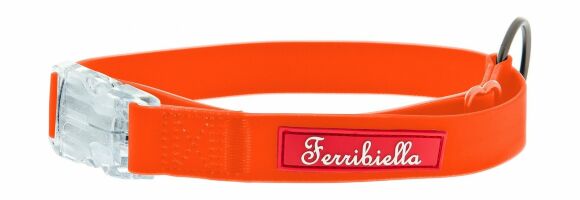 Ferribiella - Ошейник для собак, Светящийся тонкий силиконовый, Оранжевый 2,5X45-70 см