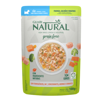 Guabi Grain Free - Пауч беззерновой для собак, Курица, Лосось и Овощи, 100 гр Guabi Grain Free - Пауч беззерновой для собак, Курица, Лосось и Овощи, 100 гр