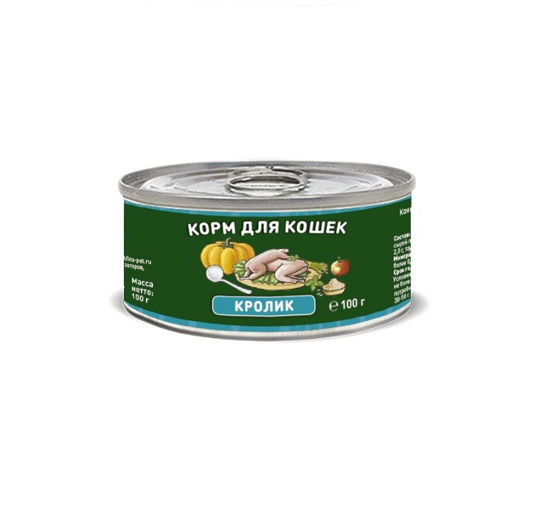Solid Natura Холистик - Корм консервированный для кошек, беззерновой, Кролик, 100г
