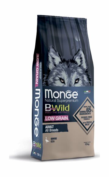 Monge Dog BWild Low Grain - Низкозерновой корм из мяса гуся для взрослых собак всех пород