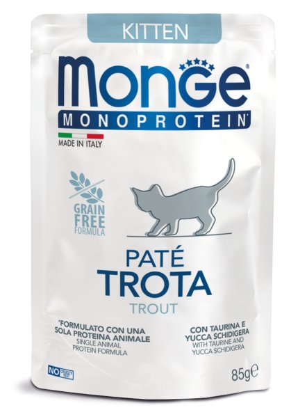 Monge Monoprotein (Монопротеин) - паучи для котят с форелью 85 г