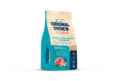 Original Choice - Корм для собак средних и крупных пород с чувствительным пищеварением, со свежим мясом Ягненка с Индейкой, 2 кг Original Choice - Корм для собак средних и крупных пород с чувствительным пищеварением, со свежим мясом Ягненка с Индейкой, 2 кг