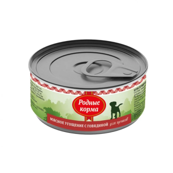 Родные Корма - Консервы для щенков, мясное угощение с говядиной, 100г