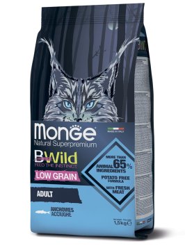Monge BWild Anchovies - Корм для взрослых кошек с анчоусами