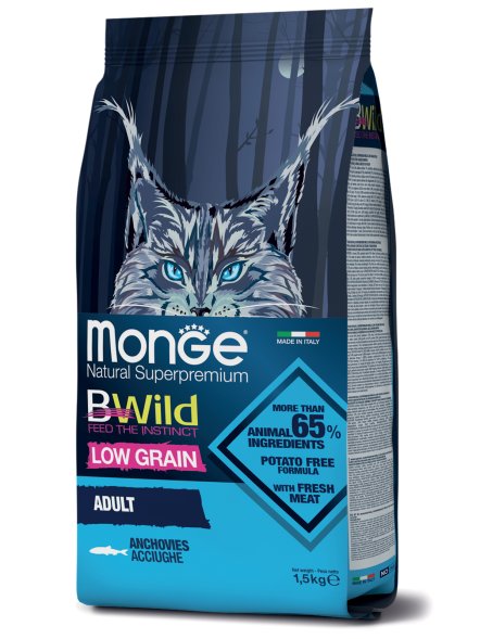 Monge BWild Anchovies - Корм для взрослых кошек с анчоусами