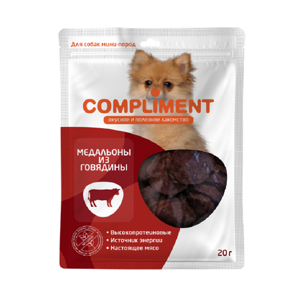 Compliment - Лакомство для собак мини пород, Медальоны из Говядины