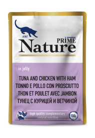 Prime Nature - Паучи для кошек, Тунец с курицей и ветчиной в желе 100гр