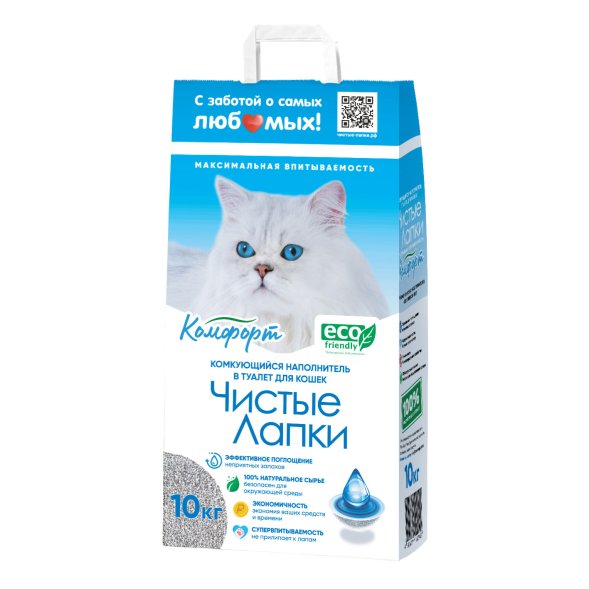 Чистые лапки - Комкующийся наполнитель, Комфорт